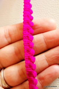 Thumbnail for Fuchsia Pink Wool One Yard Lace Trims 10mm Wide