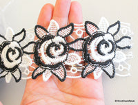 Thumbnail for Black And White Embroidery Crochet Cotton Lace Trims, Indian Laces, Indian Trims