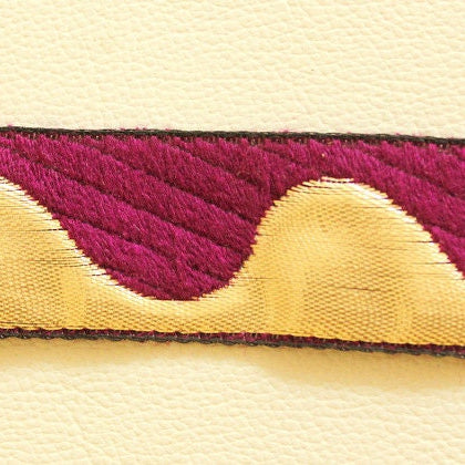 Silver And Purple Fabric Trim, Approx. 30mm Wide
