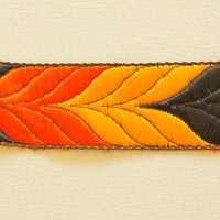Thumbnail for Yellow, Orange And Black Faux Silk Thread Lace Trim, 20mm wide