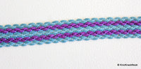 Thumbnail for Blue And Violet Thread Lace Trim, 17mm wide