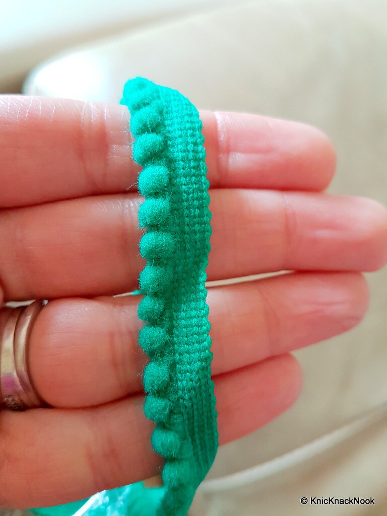 Dark Green Embroidery Crochet (Wool) One Yard Lace Trims 10mm Wide