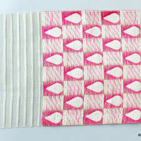 Thumbnail for Fuchsia Pink, Off White And Gold Trim With Embroidery And Sheer Fabric, Approx. 21 cm wide