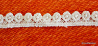 Thumbnail for White Embroidery Crochet (Cotton) Wheel Pattern Lace Trims 16mm Wide