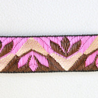 Thumbnail for Pink Sari Jacquard Brocade Lace Trim, Approx. 25mm Wide Trim By 2 yard Sewing Trim Costume Trim