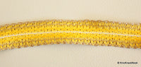 Thumbnail for Yellow, White And Gold Thread Lace Trim, 20mm wide