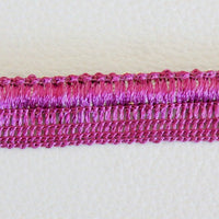 Thumbnail for Mauve And Silver Thread Lace Trim, 13mm wide, Piping Cord Insertion Piping