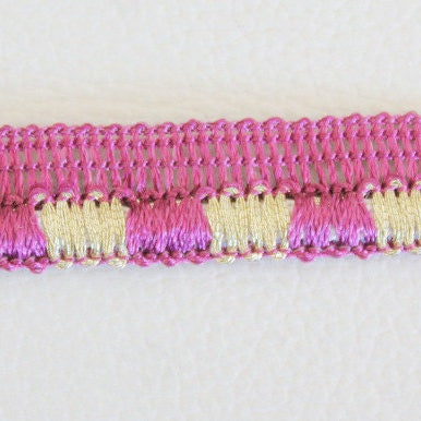 Mauve And Silver Thread Lace Trim, 13mm wide, Piping Cord Insertion Piping