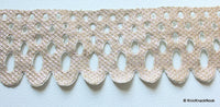 Thumbnail for Silver Shimmer Cut Work Scallop Trim, Approx. 48mm wide