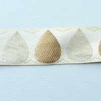 Thumbnail for Off White And Gold Embroidery One Yard Trim, 41mm Wide