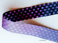 Thumbnail for Purple And Black Chequered Trim, Approx. 27mm Wide - 200317L161