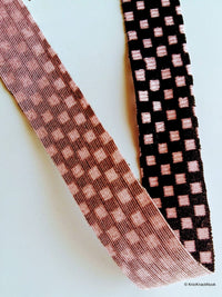 Thumbnail for Pink And Black Chequered Trim, Approx. 27mm Wide - 200317L162