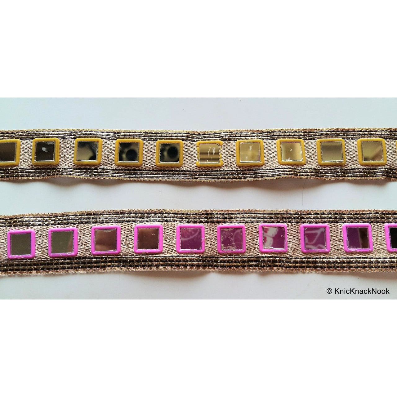 Gold, Black And Pink / Yellow Trim With Mirrors Embellishments - 2200317L244/45Trim
