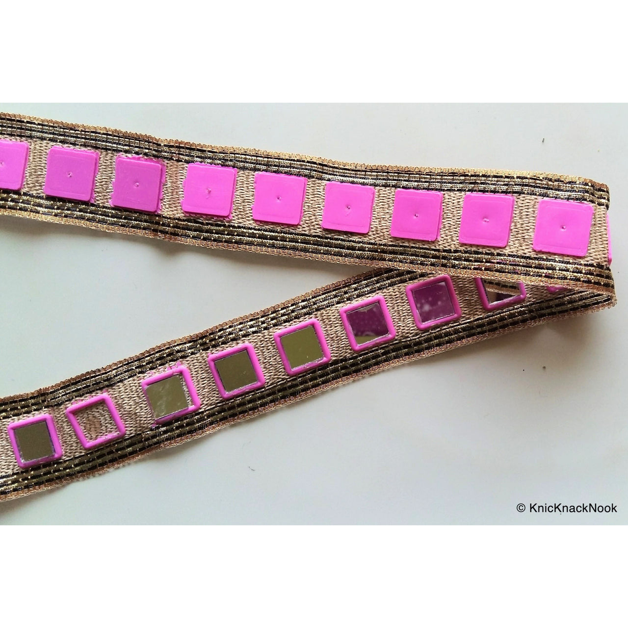 Gold, Black And Pink / Yellow Trim With Mirrors Embellishments - 2200317L244/45Trim