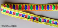 Thumbnail for Yellow Trim With Green, Blue, Pink And Red Embroidery