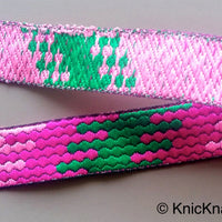 Thumbnail for Fuchsia, Pink And Green Trim, Embroidered Trim