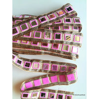 Thumbnail for Gold, Black And Pink / Yellow Trim With Mirrors Embellishments - 2200317L244/45Trim