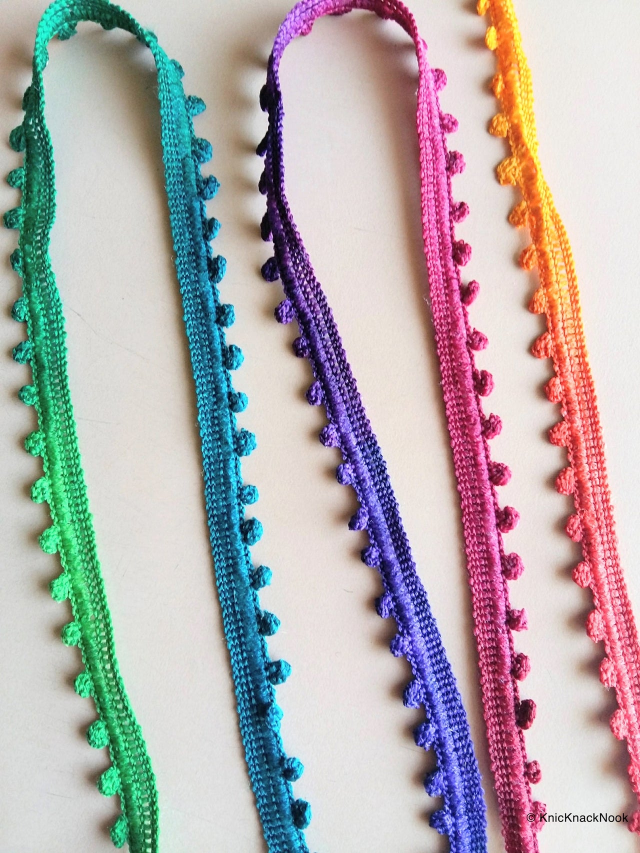 Multicoloured One Yard Lace Trims 10mm Wide - 200317L6