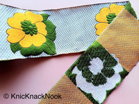 Thumbnail for Jacquard Weave Yellow Floral Trim, Approx. 10cm Wide, Wholesale Trim By 9 Yards Border Craft Ribbon