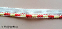Thumbnail for Off White, Yellow And Red Trim, One Yard Lace