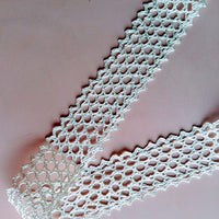 Thumbnail for Off White Embroidery Mesh Design Crochet Thread Lace Trim, Trim By Yard