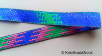Thumbnail for Pink, Blue And Green Trim, Jacquard Weave Trim