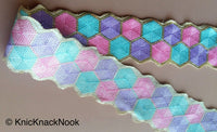 Thumbnail for Blue, Pink, Purple And Gold Embroidered Trim