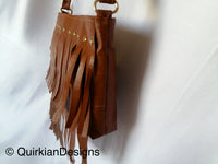 Thumbnail for Brown Fake Leather Tassels Bag, Day HandBag, Shopping Handbag, Faux Leather Bag, Office Wear