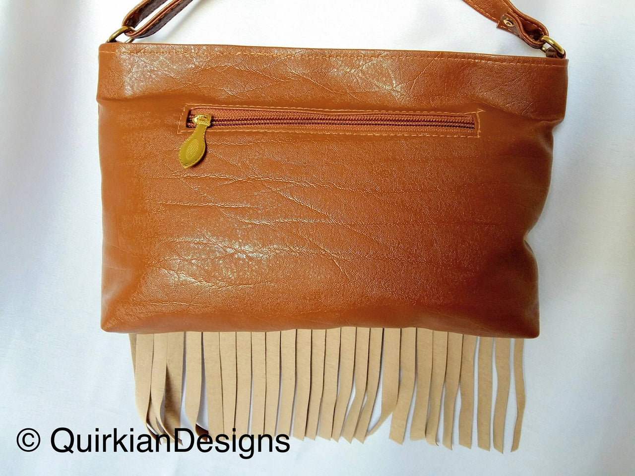 Brown Fake Leather Tassels Bag, Day HandBag, Shopping Handbag, Faux Leather Bag, Office Wear