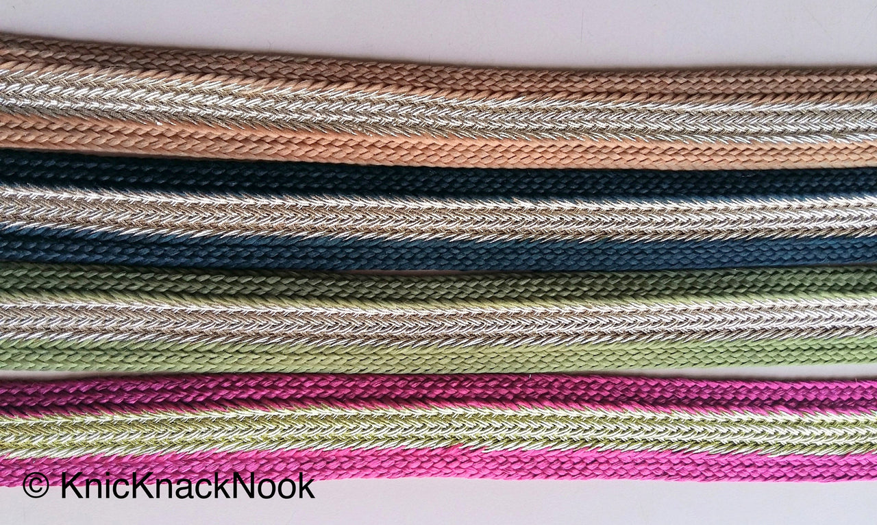 Gold And Brown / Green /  Black / Magenta Pink Thread Lace Trim, Approx. 25mm wide - 200317L459 / 60 / 61/ 62