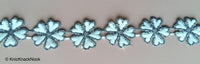 Thumbnail for Silver And White Floral Embroidery Lace Trim. Approx. 28mm Wide - 200317L146