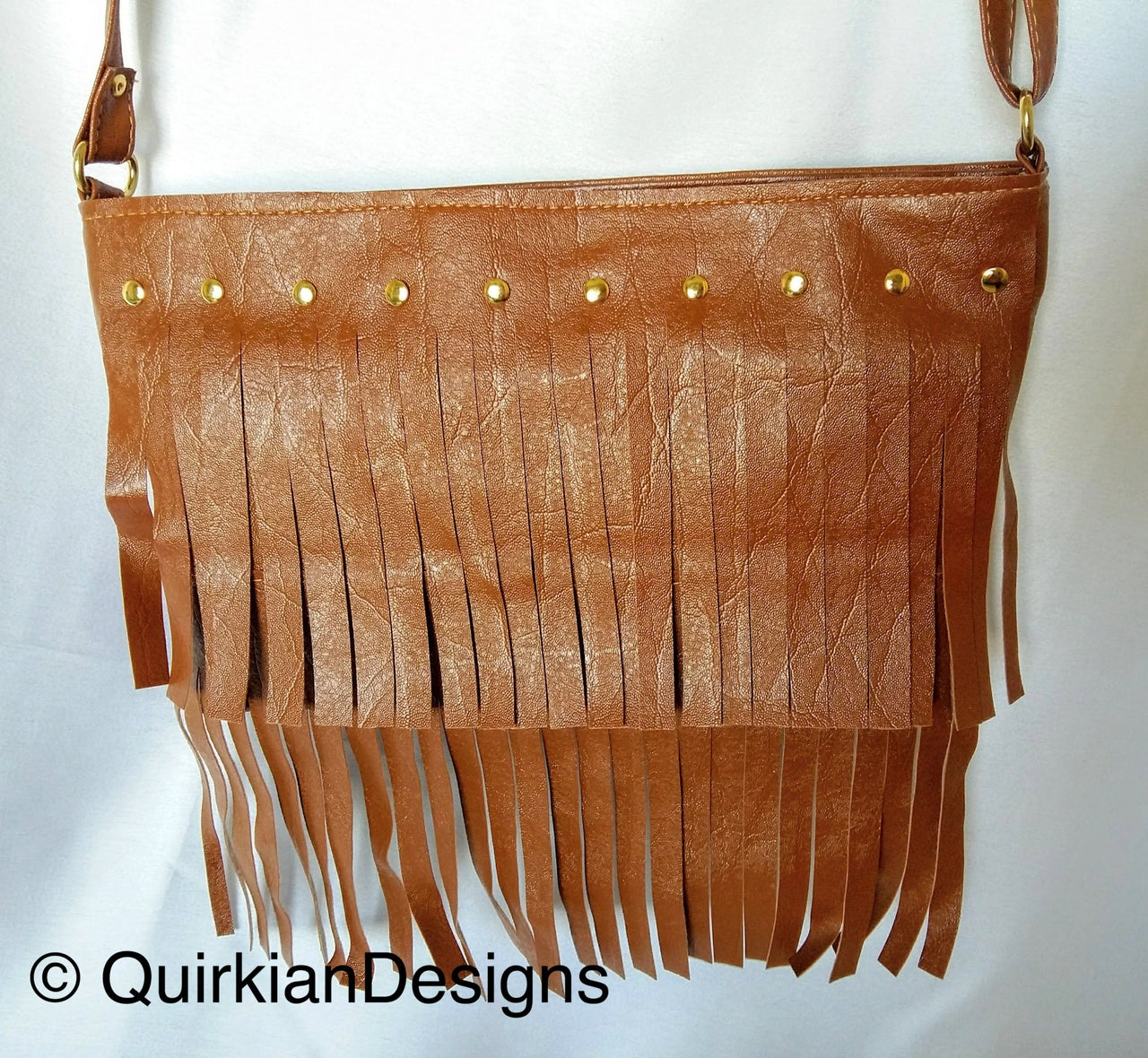 Brown Fake Leather Tassels Bag, Day HandBag, Shopping Handbag, Faux Leather Bag, Office Wear