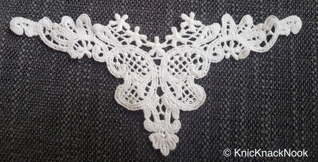 Off White Crochet Leaf Floral Applique, Wedding Sash, Gowns