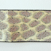 Thumbnail for Wholesale White, Black And Silver Shimmer Trim Animal Print Trim Leopard Print, Approx. 36mm wide