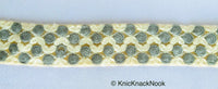 Thumbnail for Beige Net Trim With Embroidered Roses, Off White and Grey Floral Trim, Approx. 36mm wide - 210119L465
