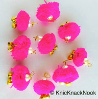 Thumbnail for 6 x Fuchsia Pink Pom-Pom Tassel Latkan