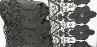Thumbnail for Black Floral Embroidery Crochet (Cotton) One Yard Lace Trims, Indian Laces, Indian Trims