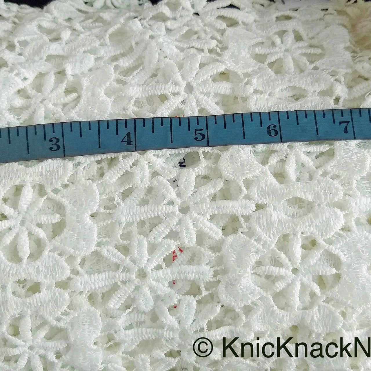 Large Trim, Off White Flower Embroidery Floral Lace Trim, Dyeable Trim