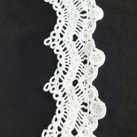 Thumbnail for Off White Scallop Trim, Embroidered Cotton Lace Trim, Crochet Lace
