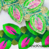 Thumbnail for Yellow / Blue / Red / Green Embroidered Leaves Vine Trim Lace, Approx. 60mm Wide