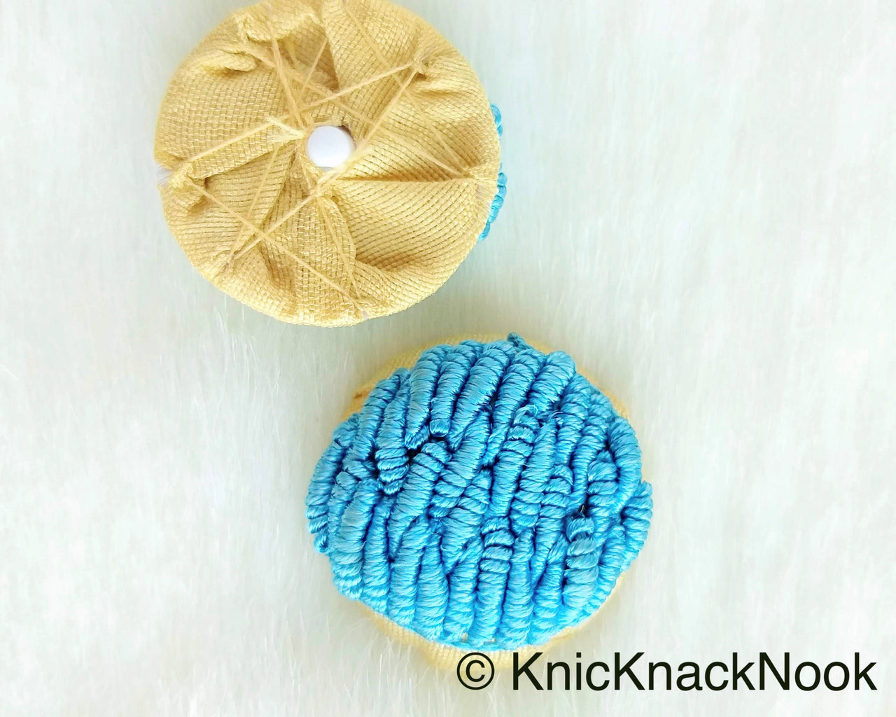 Blue Embroidered Buttons