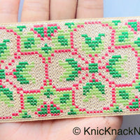 Thumbnail for Green Metallic Floral Trim, , Indian laces