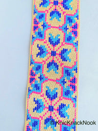 Thumbnail for Blue Metallic Floral Trim, , Indian laces