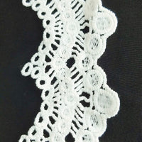 Thumbnail for Off White Scallop Trim, Embroidered Cotton Lace Trim, Crochet Lace