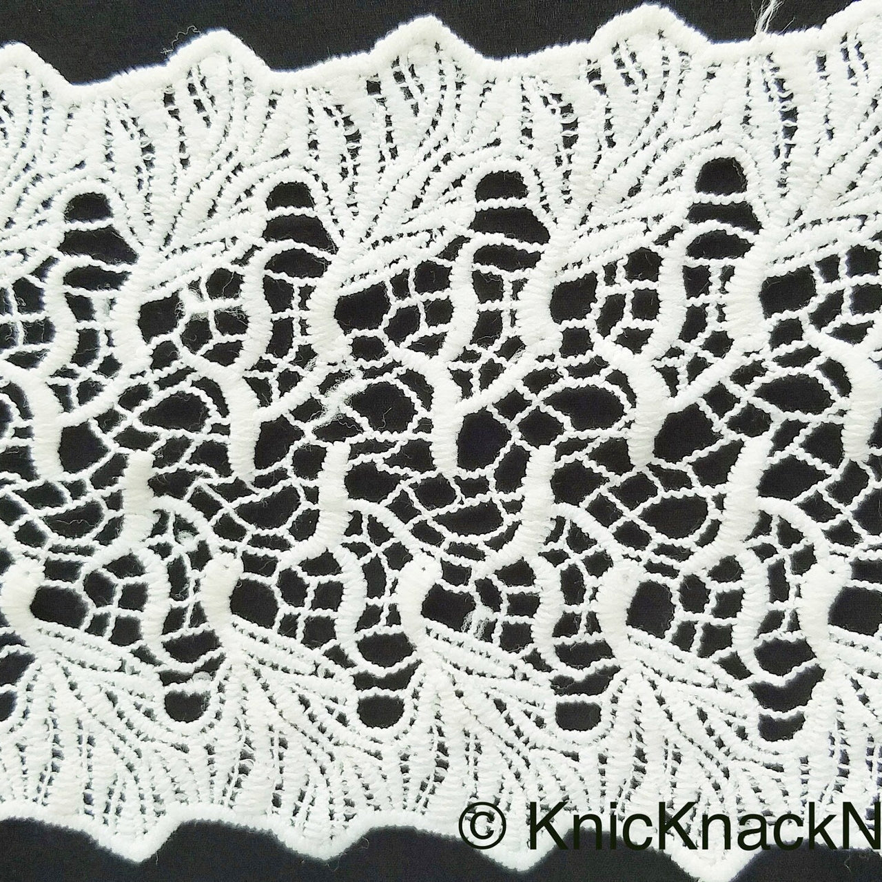 Off White Trim, Embroidered Cotton Lace Trim, Crochet Lace