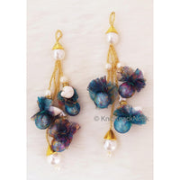 Thumbnail for Tassels of Pearl And Cowrie Conch Shell, Pearls And Gold Beads With Net, Indian Tassels