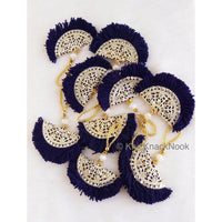 Thumbnail for Fan Tassels With Silver and Gold Filigree Embellishments, Wool Tassels, Embellishments