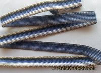 Thumbnail for Black, Blue, White And Bronze Thread Lace Trim