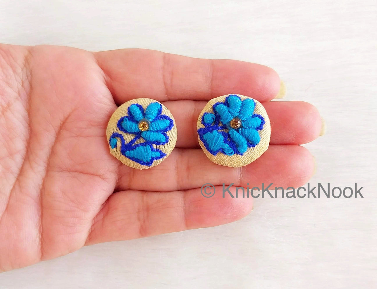 Floral Embroidered Buttons