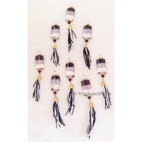 Thumbnail for Black, Grey And White Painted Beaded Tassels Latkan, Indian Latkans